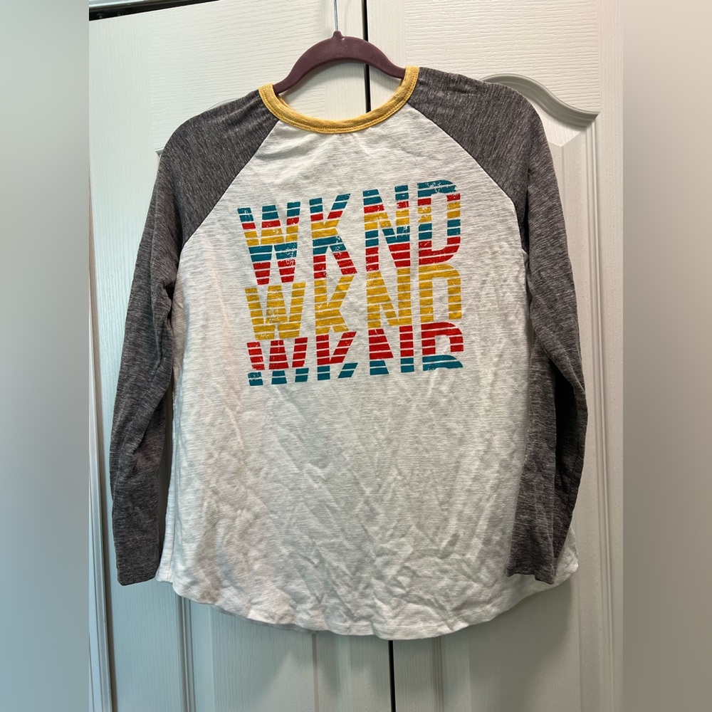 Love Is All raglan shirt in size small